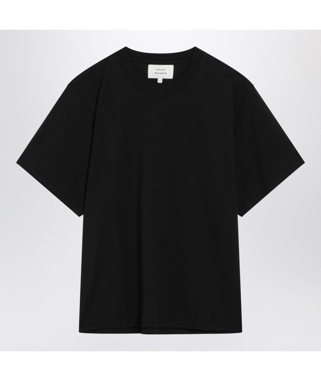 LOULOU STUDIO Черная хлопковая футболка, фото 3