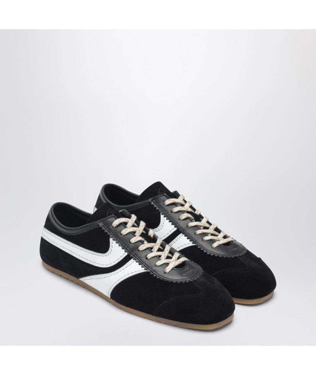 DRIES VAN NOTEN Черные замшевые кроссовки, фото 2