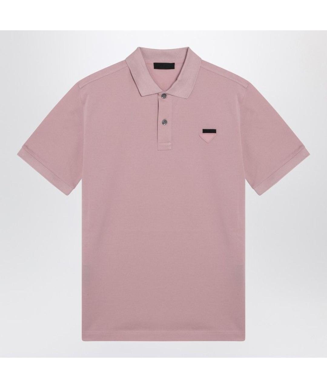 PRADA Розовое хлопковое поло с коротким рукавом, фото 3