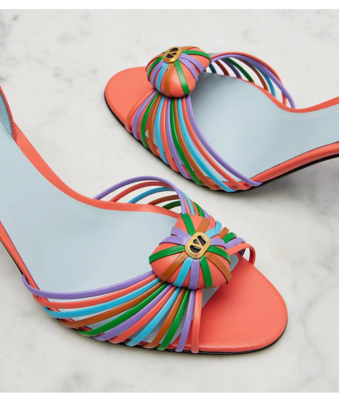 VALENTINO Красные кожаные босоножки, фото 8