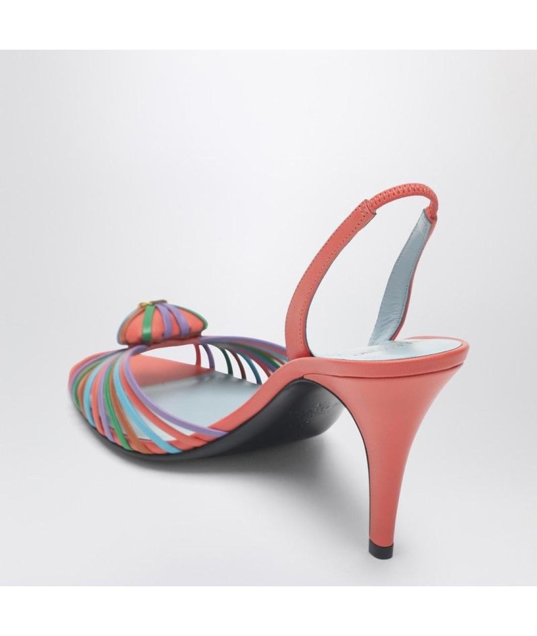 VALENTINO Красные кожаные босоножки, фото 3