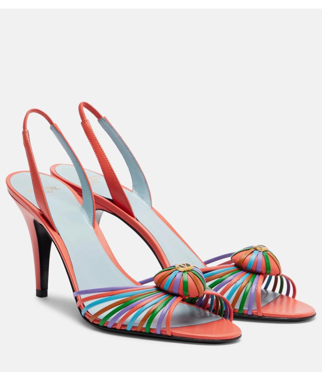 VALENTINO Красные кожаные босоножки, фото 5