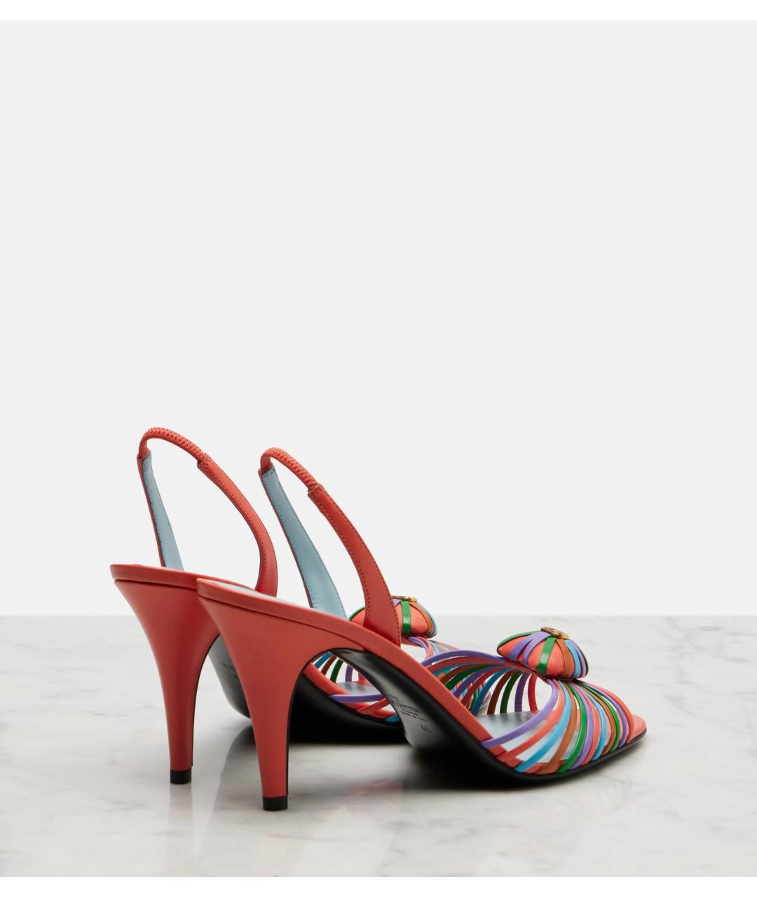 VALENTINO Красные кожаные босоножки, фото 7