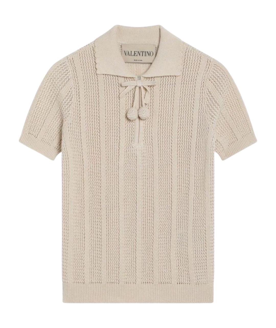VALENTINO Бежевая хлопковая футболка, фото 1