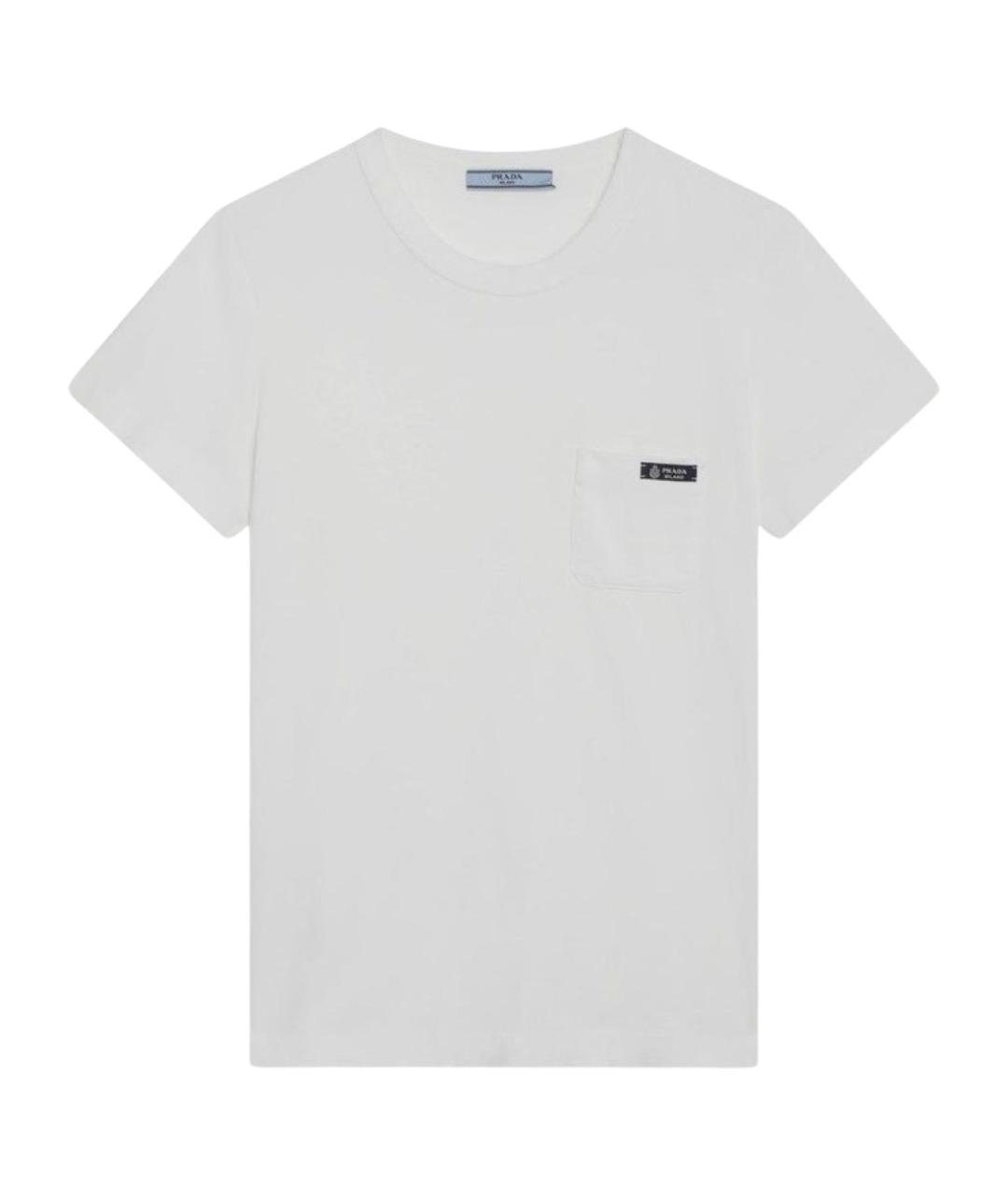 PRADA Белая хлопковая футболка, фото 1