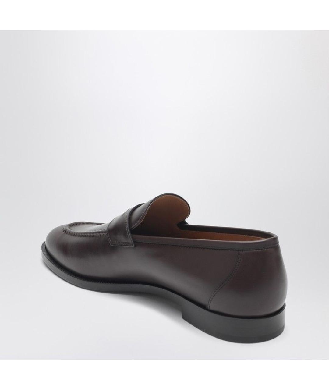 LORO PIANA Коричневые кожаные лоферы, фото 3
