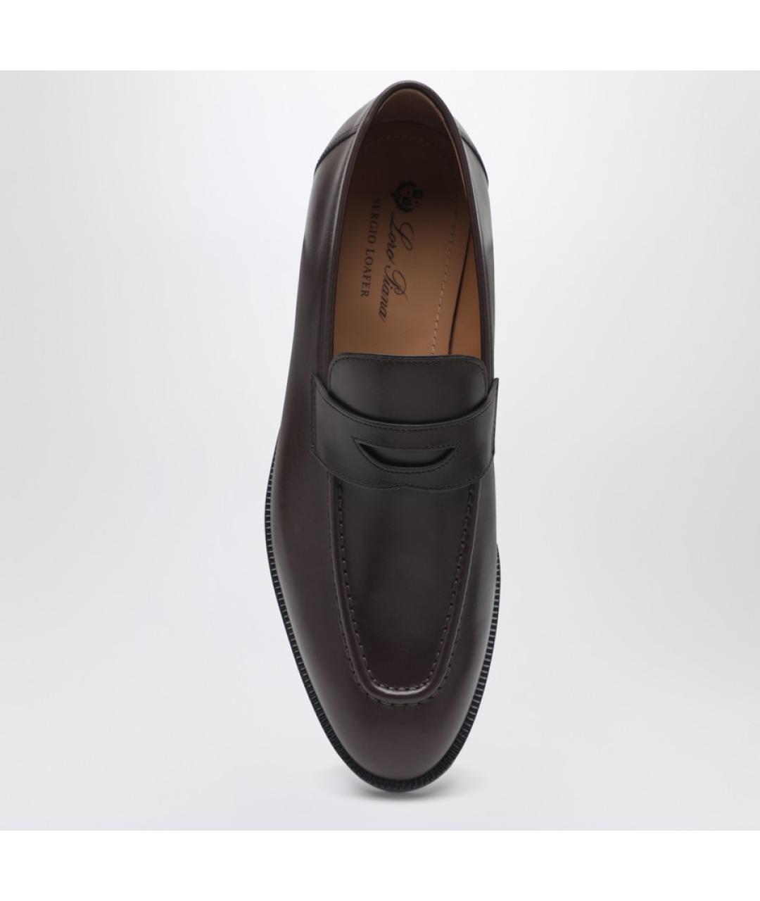 LORO PIANA Коричневые кожаные лоферы, фото 4