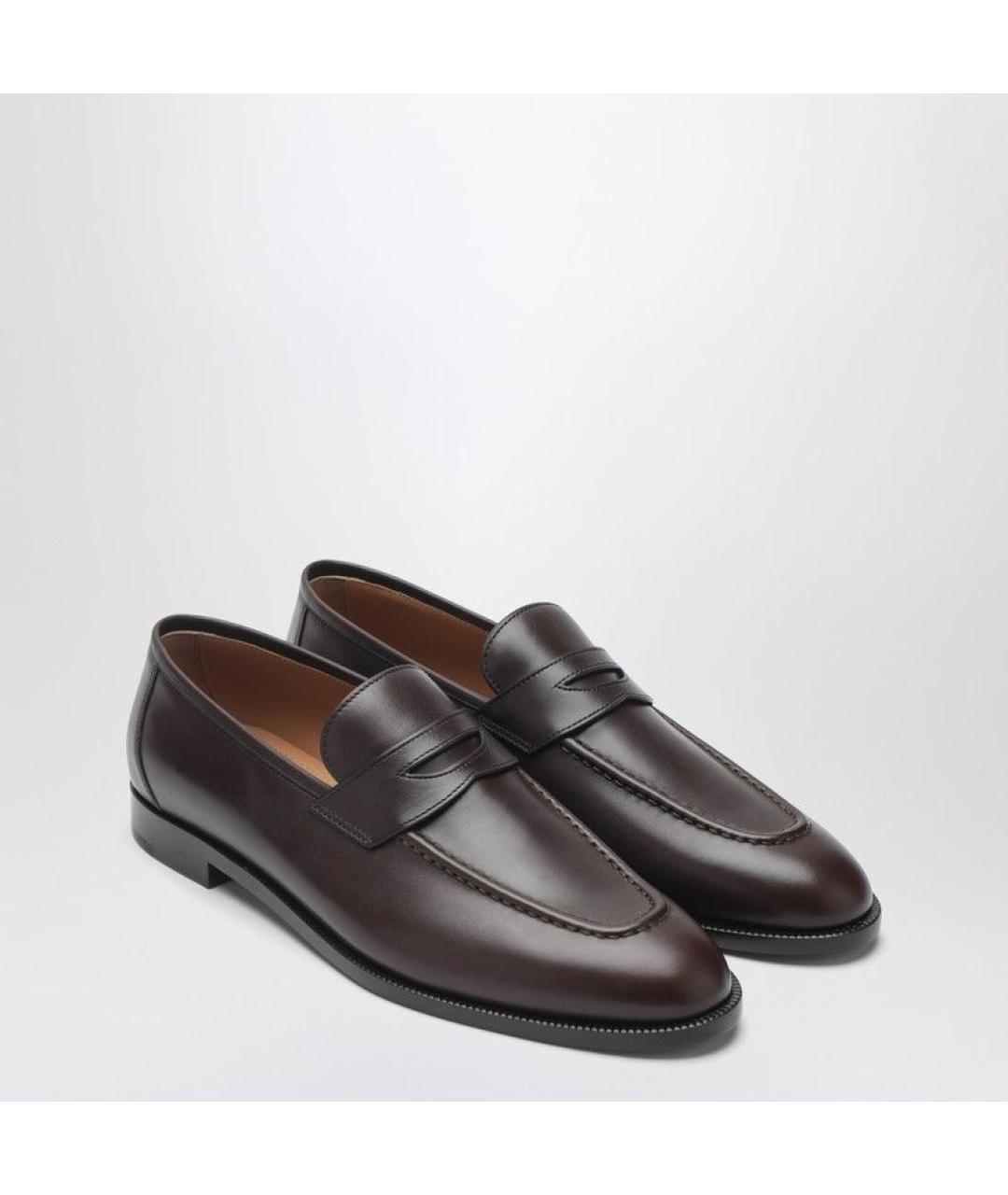 LORO PIANA Коричневые кожаные лоферы, фото 2