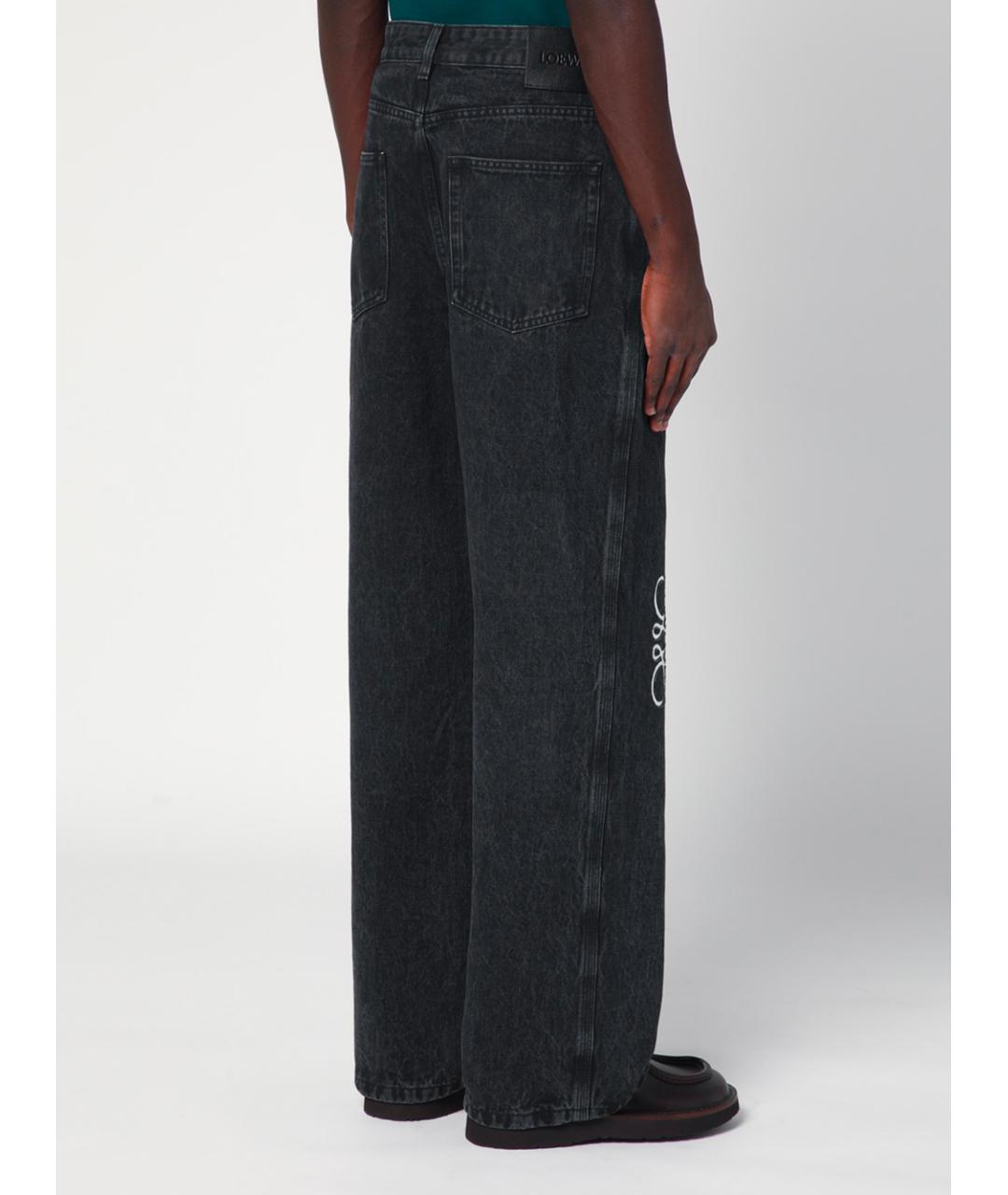 LOEWE Черные хлопковые прямые джинсы, фото 3