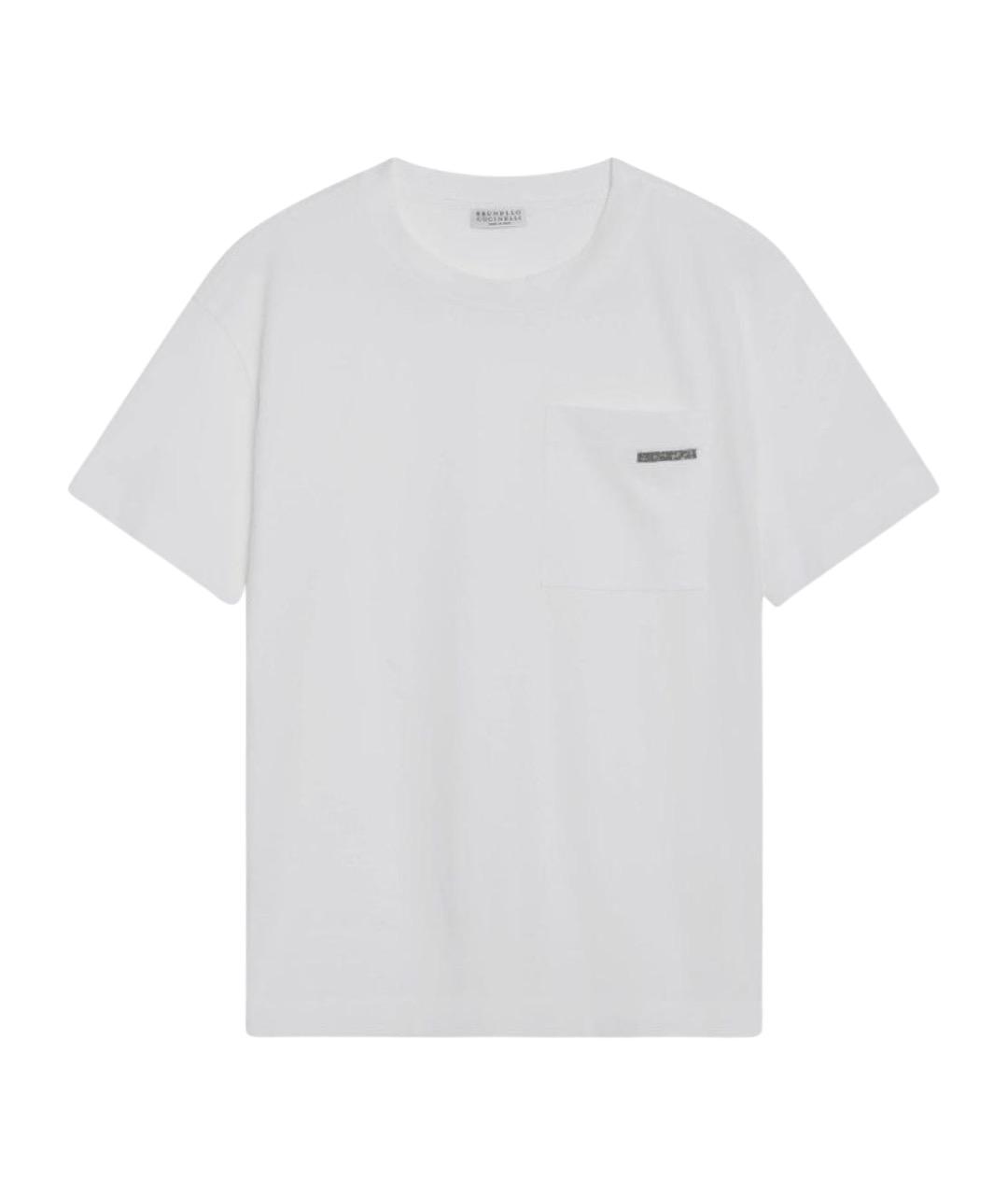 BRUNELLO CUCINELLI Белая хлопковая футболка, фото 1