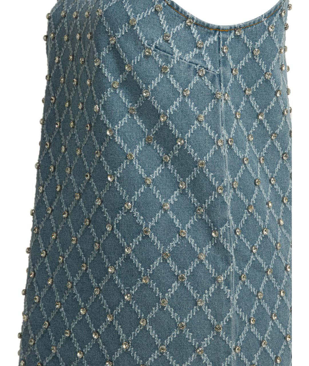 PINKO Голубое хлопковое повседневное платье, фото 4