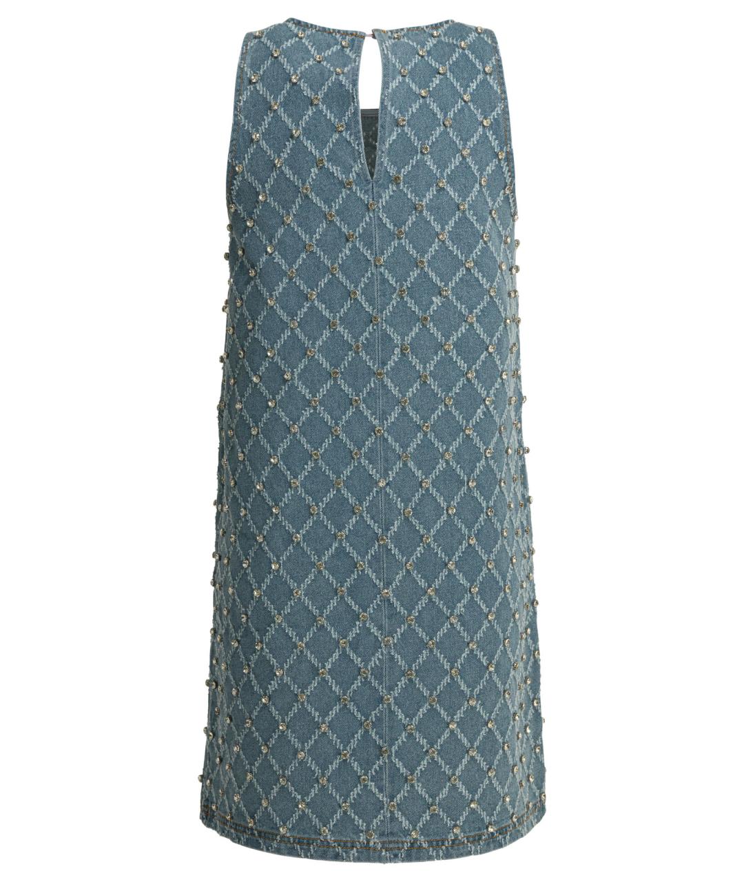 PINKO Голубое хлопковое повседневное платье, фото 2