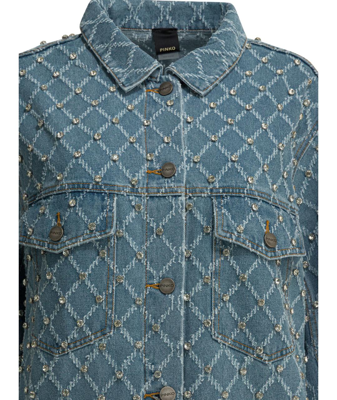 PINKO Голубая хлопковая куртка, фото 3