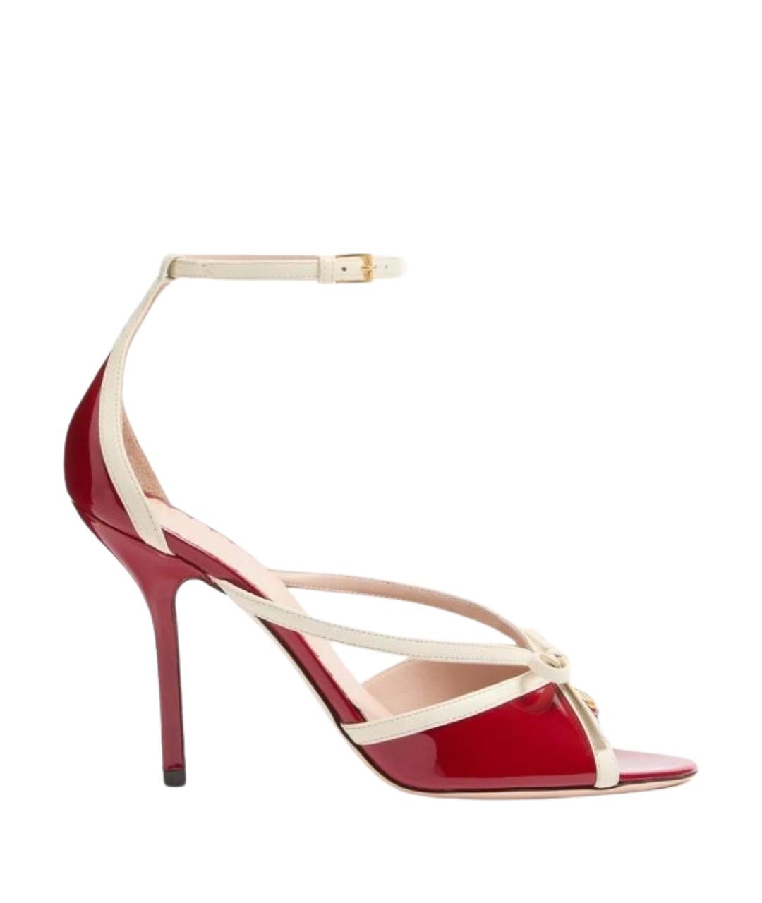 VALENTINO Красные босоножки из лакированной кожи, фото 1