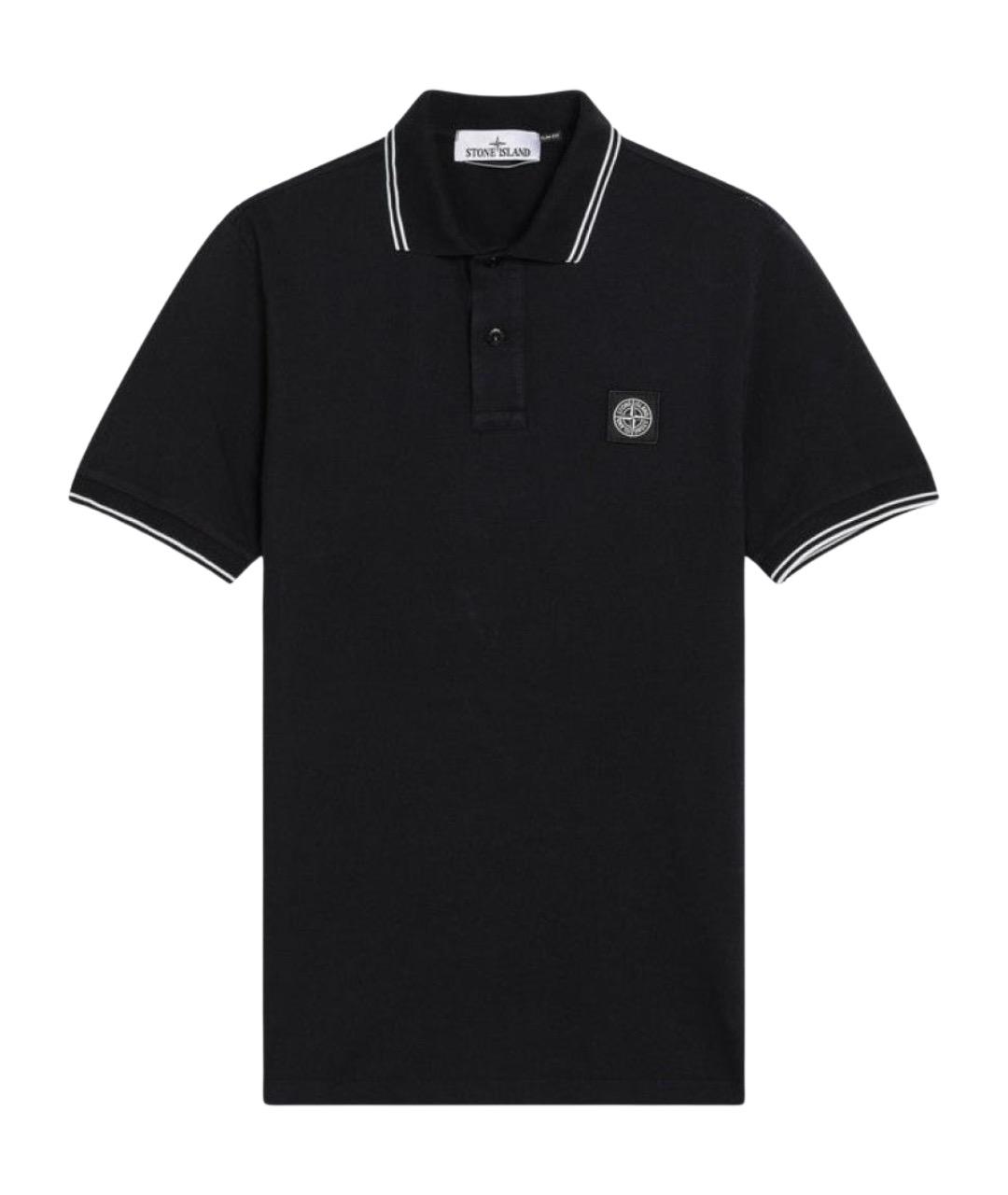 STONE ISLAND Синее хлопковое поло с коротким рукавом, фото 1