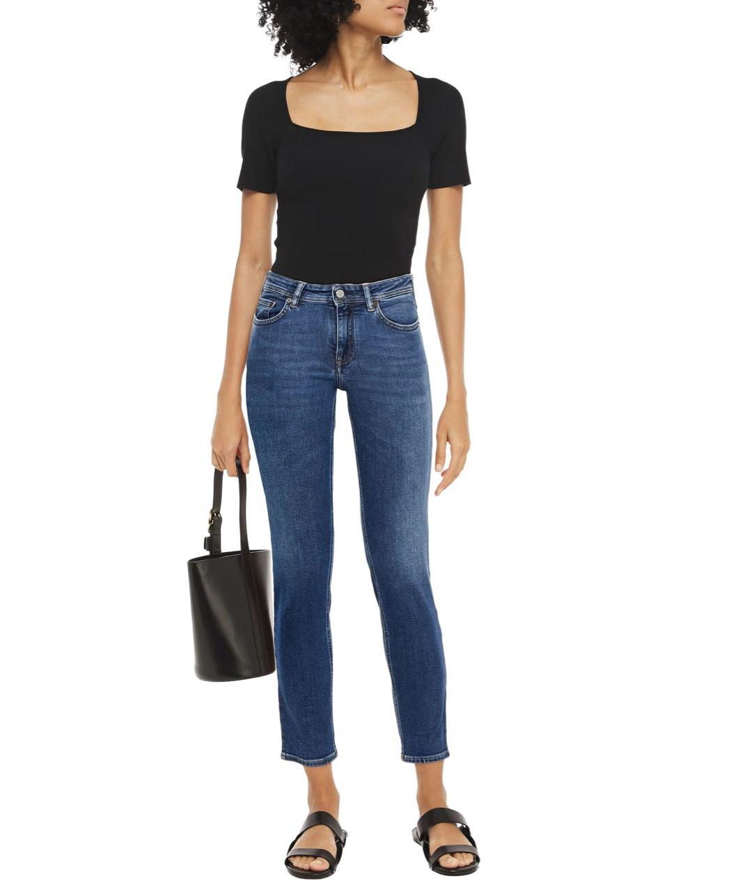 ACNE STUDIOS Синие хлопко-эластановые джинсы слим, фото 2