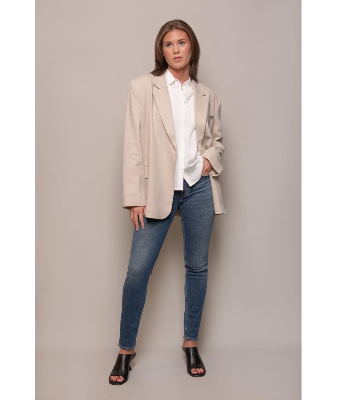 ACNE STUDIOS Синие хлопко-эластановые джинсы слим, фото 4