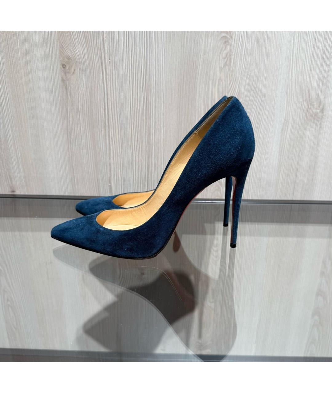 CHRISTIAN LOUBOUTIN Синие замшевые туфли, фото 6