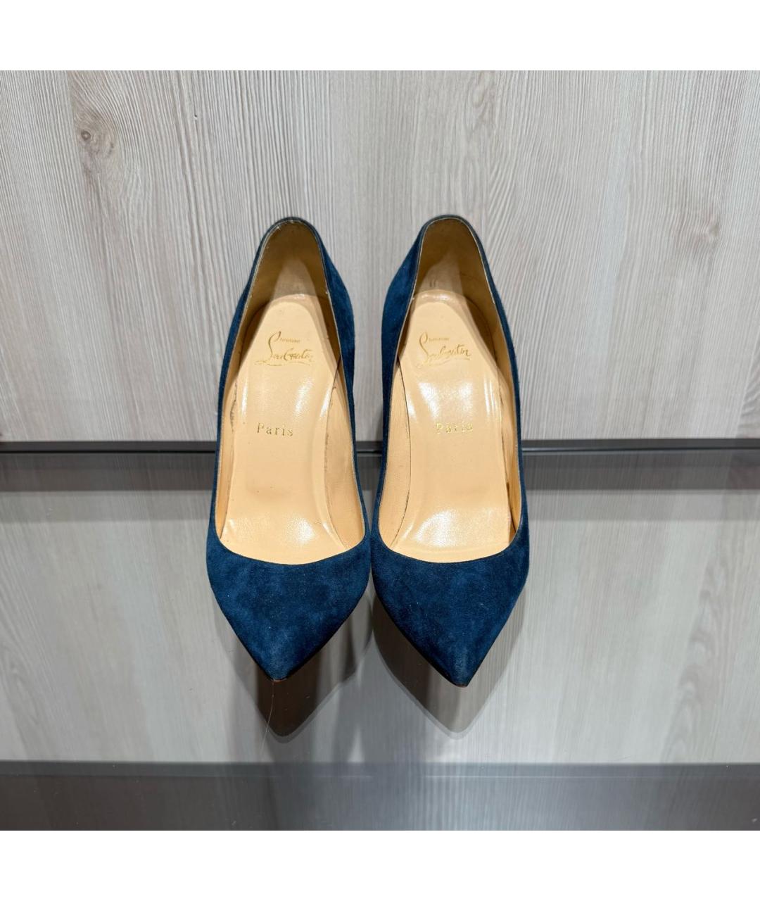 CHRISTIAN LOUBOUTIN Синие замшевые туфли, фото 2