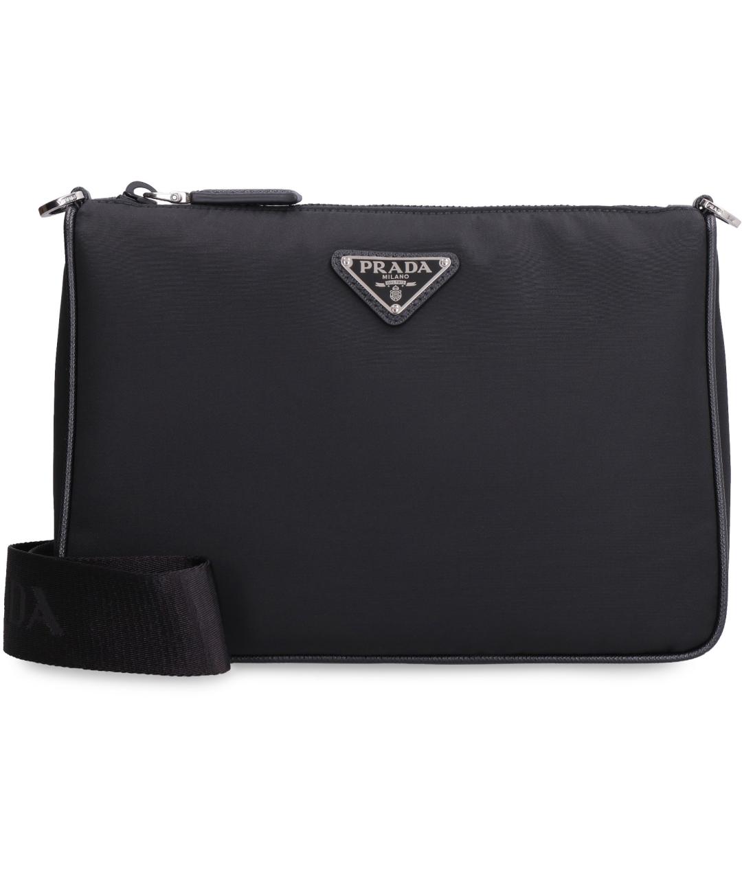 PRADA Черная синтетическая сумка на плечо, фото 2