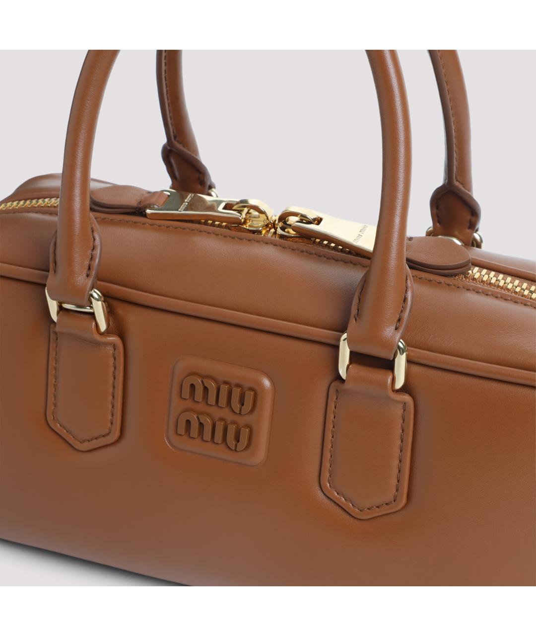 MIU MIU Коричневая кожаная сумка тоут, фото 4