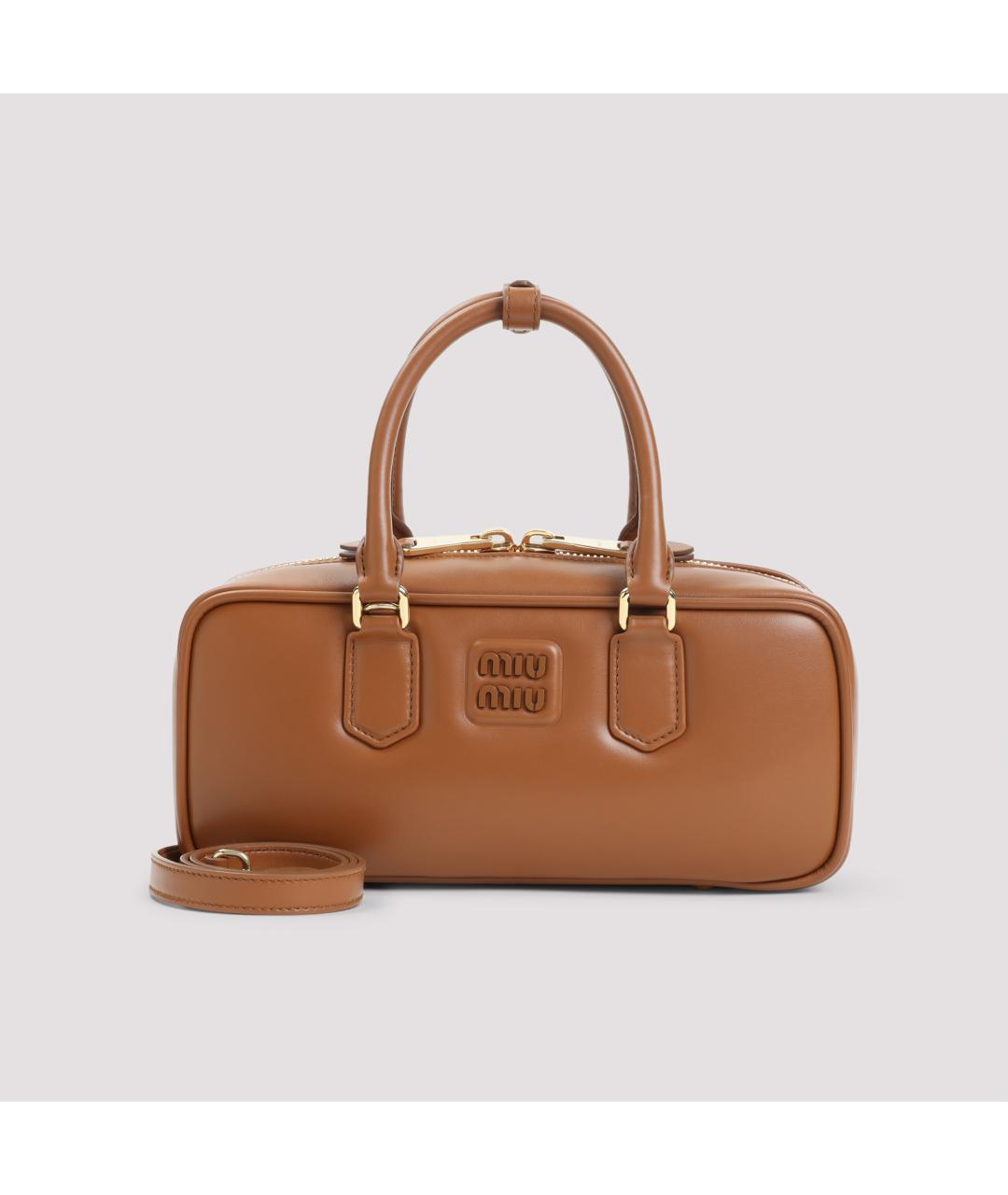 MIU MIU Коричневая кожаная сумка тоут, фото 2