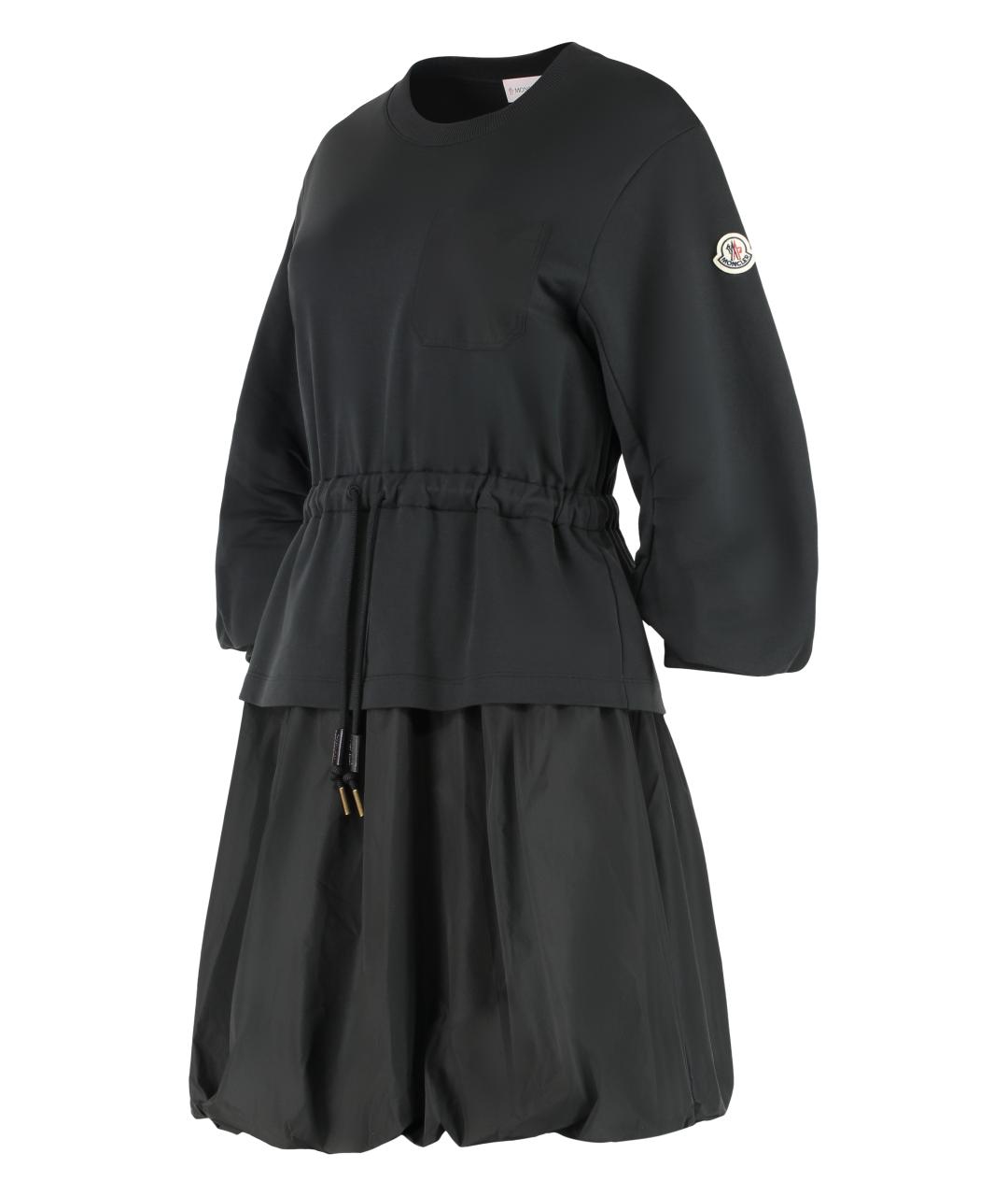 MONCLER Черное хлопковое повседневное платье, фото 3