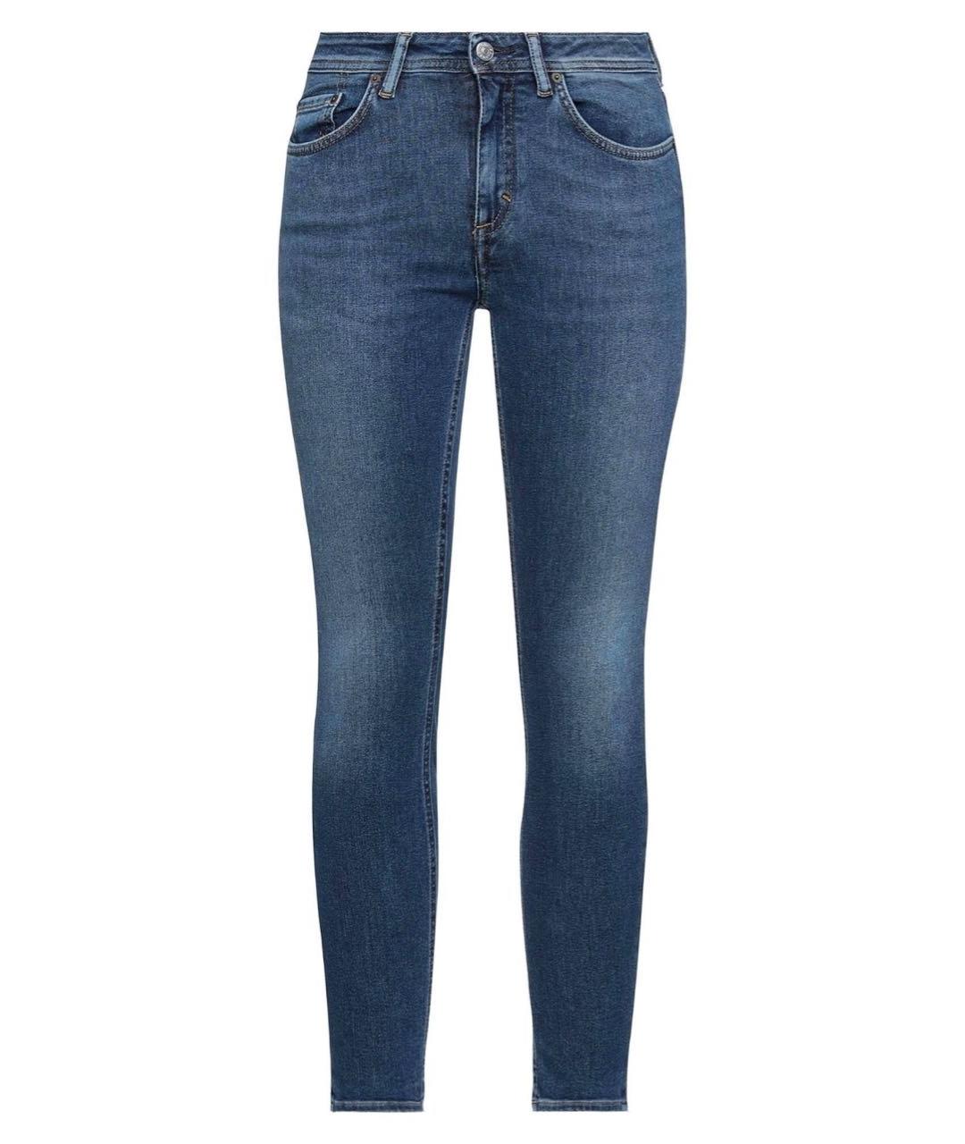 ACNE STUDIOS Синие хлопко-полиэстеровые джинсы слим, фото 1