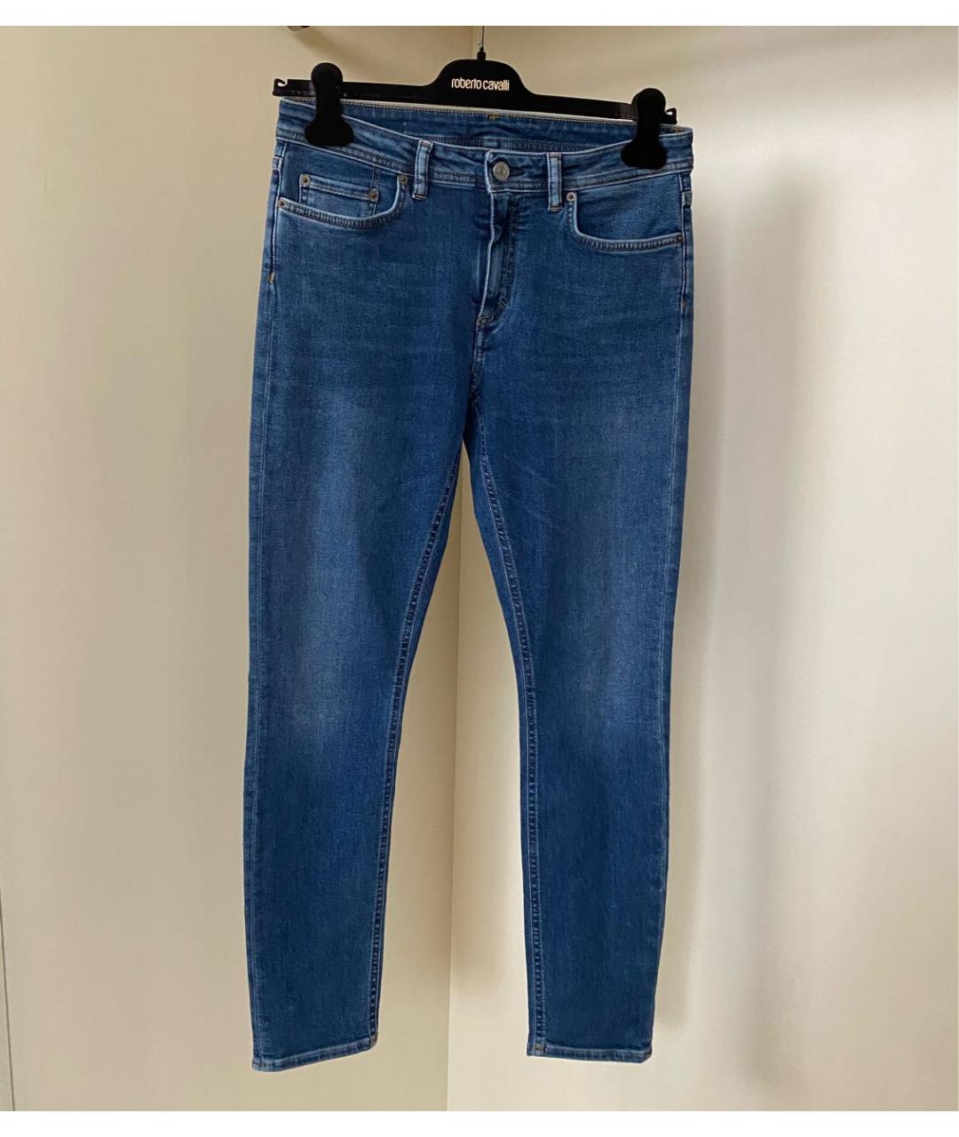 ACNE STUDIOS Синие хлопко-полиэстеровые джинсы слим, фото 6