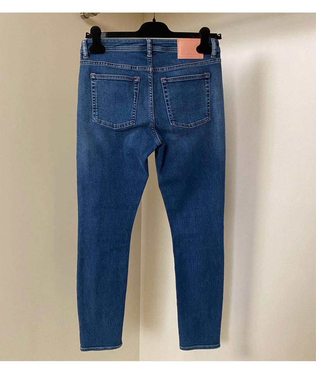 ACNE STUDIOS Синие хлопко-полиэстеровые джинсы слим, фото 7
