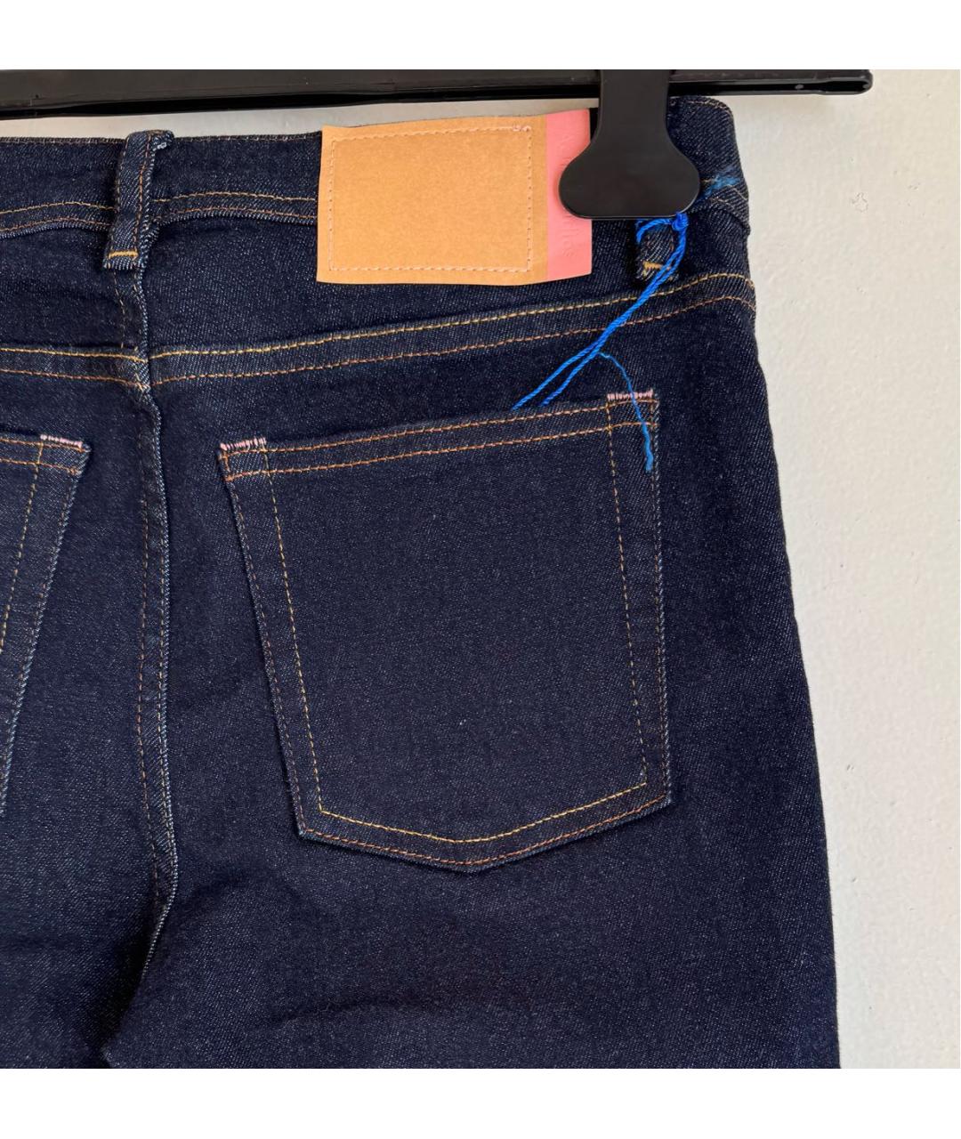 ACNE STUDIOS Темно-синие хлопко-полиэстеровые джинсы слим, фото 8