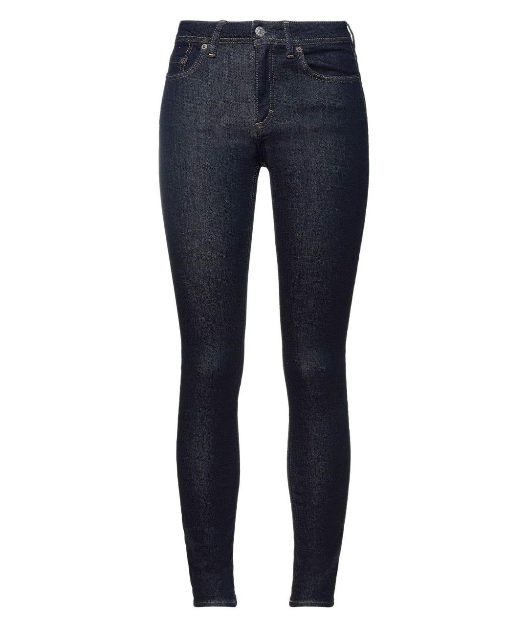 ACNE STUDIOS Темно-синие хлопко-полиэстеровые джинсы слим, фото 1