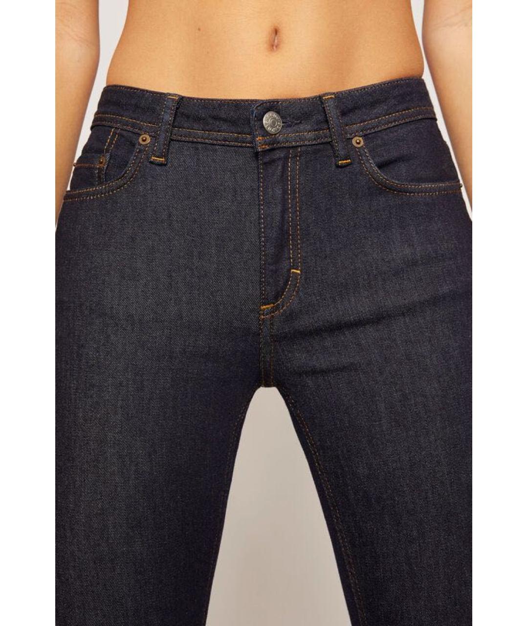 ACNE STUDIOS Темно-синие хлопко-полиэстеровые джинсы слим, фото 5