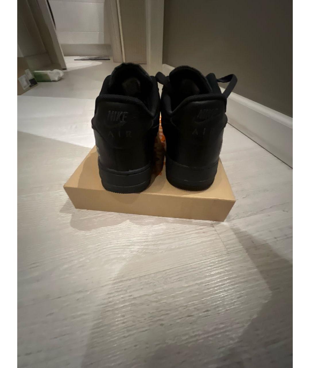 NIKE Черные кожаные низкие кроссовки / кеды, фото 4