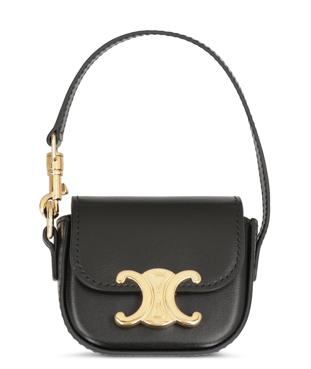 CELINE Черная кожаная сумка с короткими ручками, фото 1