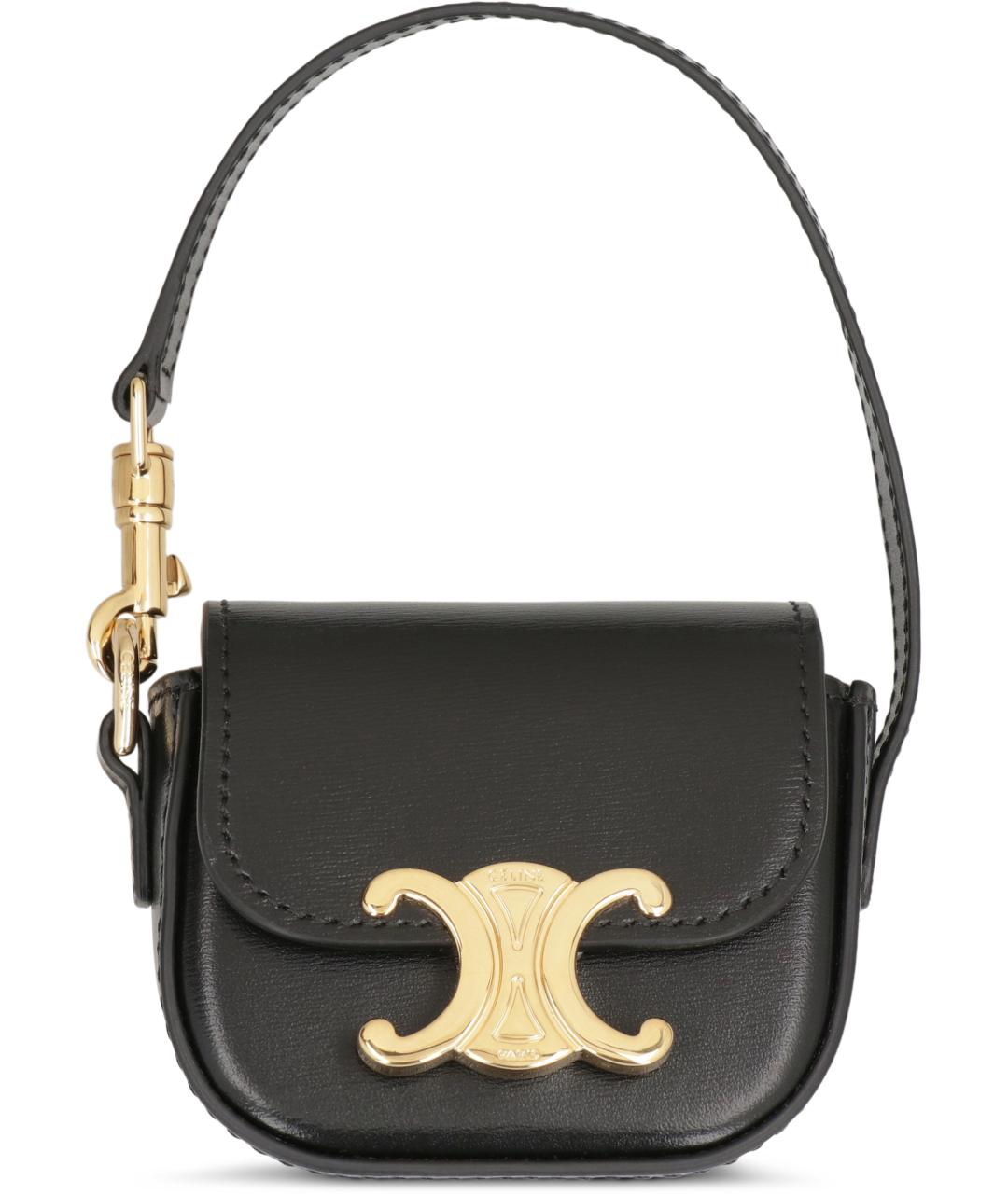 CELINE Черная кожаная сумка с короткими ручками, фото 2