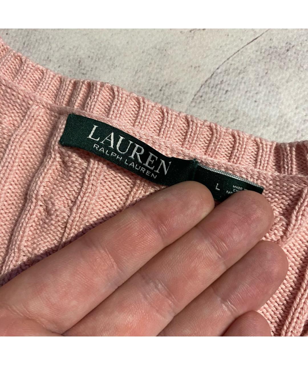 RALPH LAUREN Розовый хлопковый джемпер / свитер, фото 4