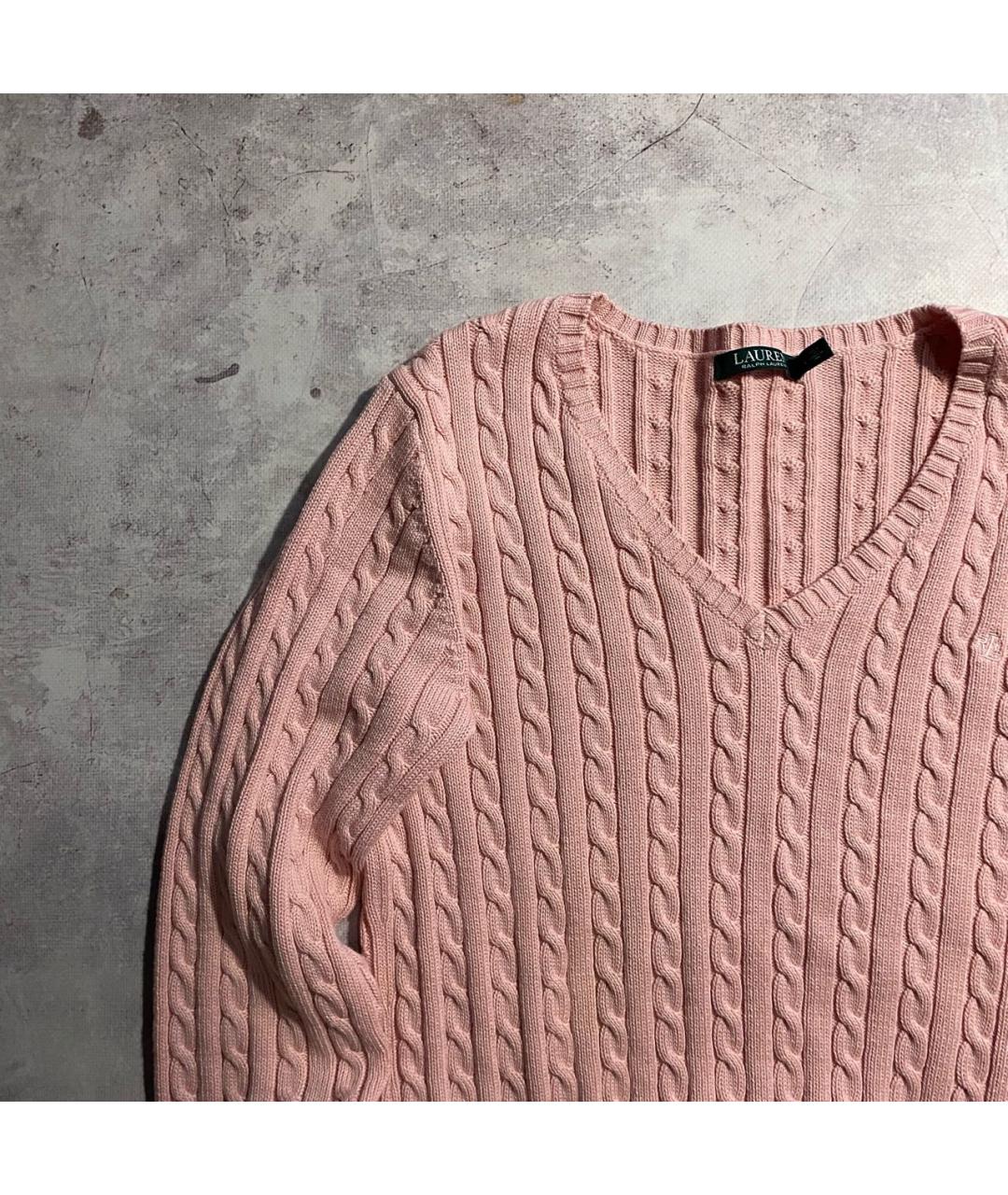 RALPH LAUREN Розовый хлопковый джемпер / свитер, фото 2