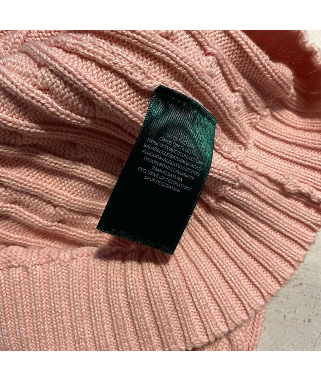 RALPH LAUREN Розовый хлопковый джемпер / свитер, фото 5