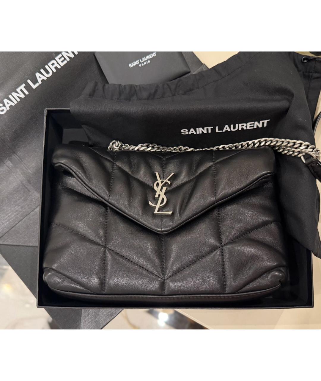 SAINT LAURENT Черная кожаная сумка через плечо, фото 4