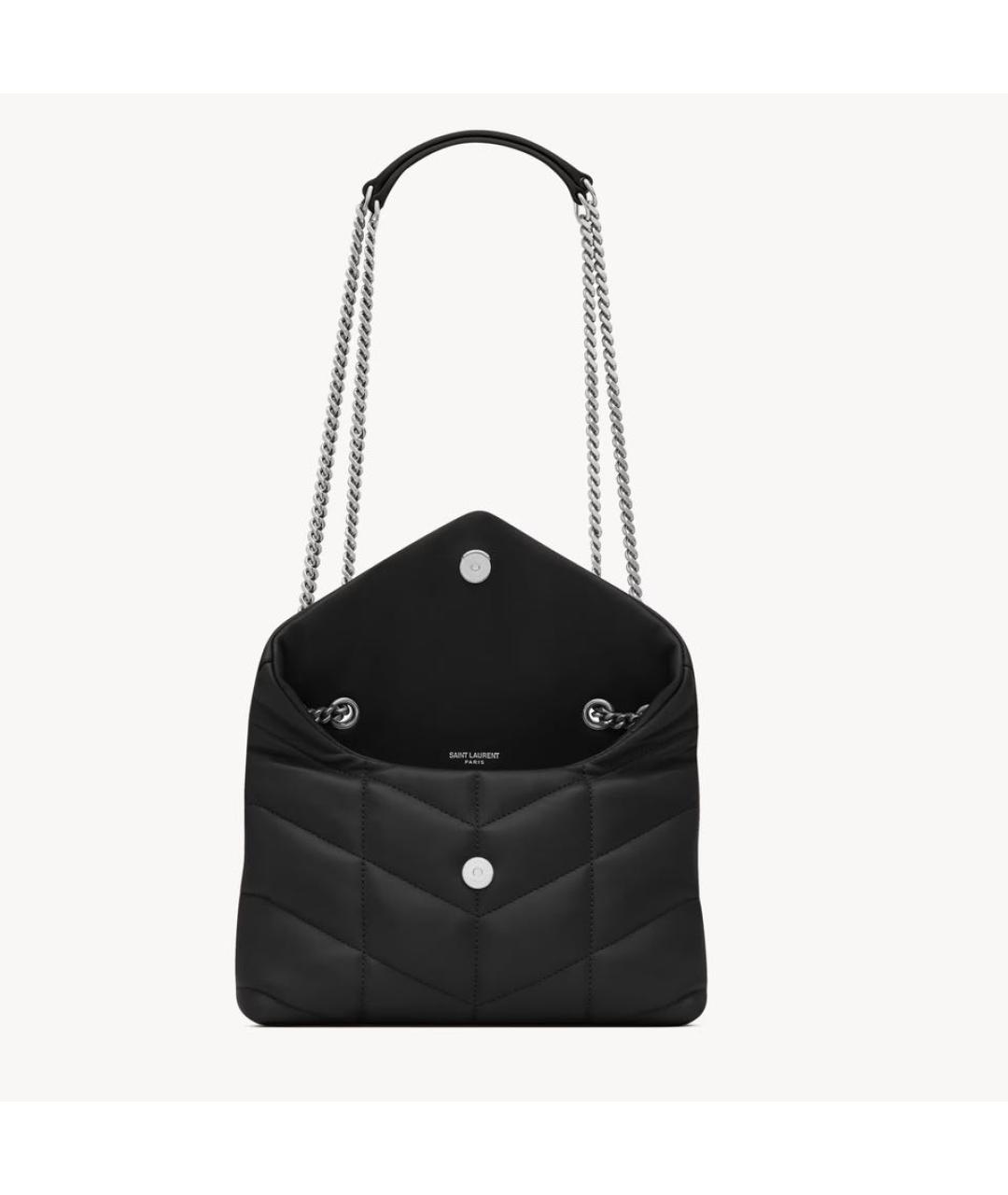 SAINT LAURENT Черная кожаная сумка через плечо, фото 2