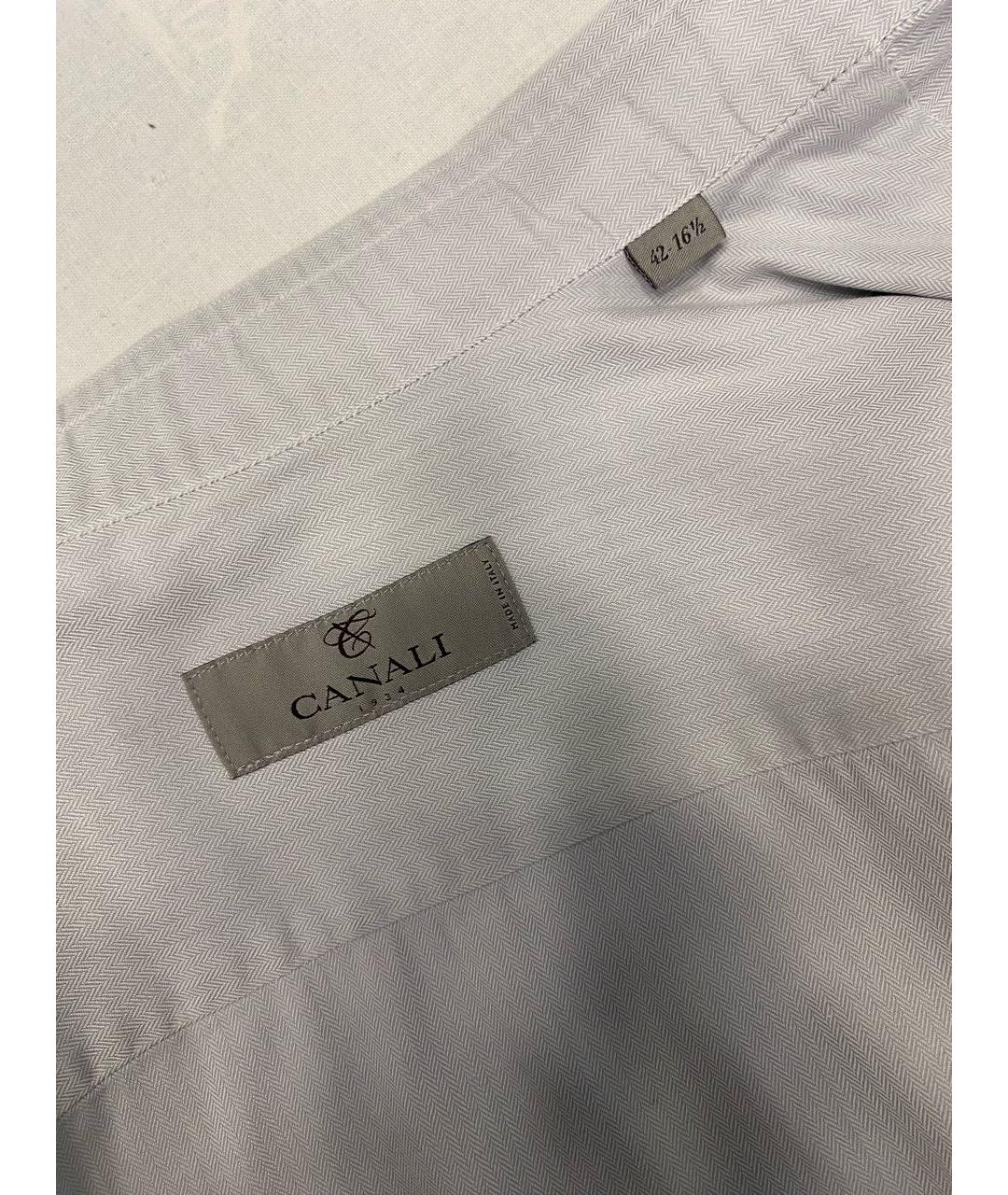 CANALI Серая хлопковая классическая рубашка, фото 4