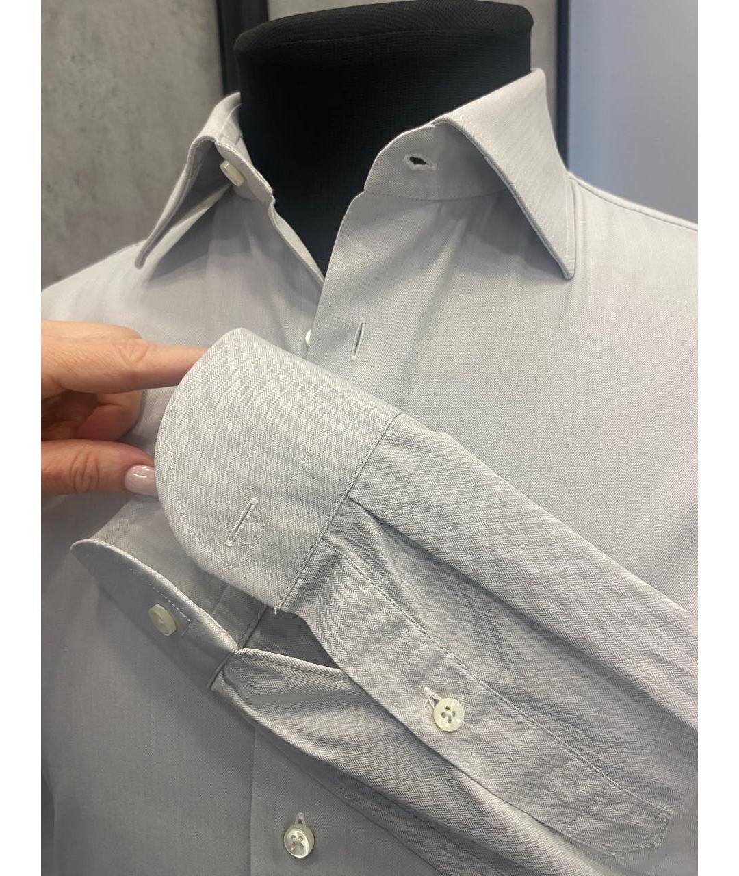 CANALI Серая хлопковая классическая рубашка, фото 3