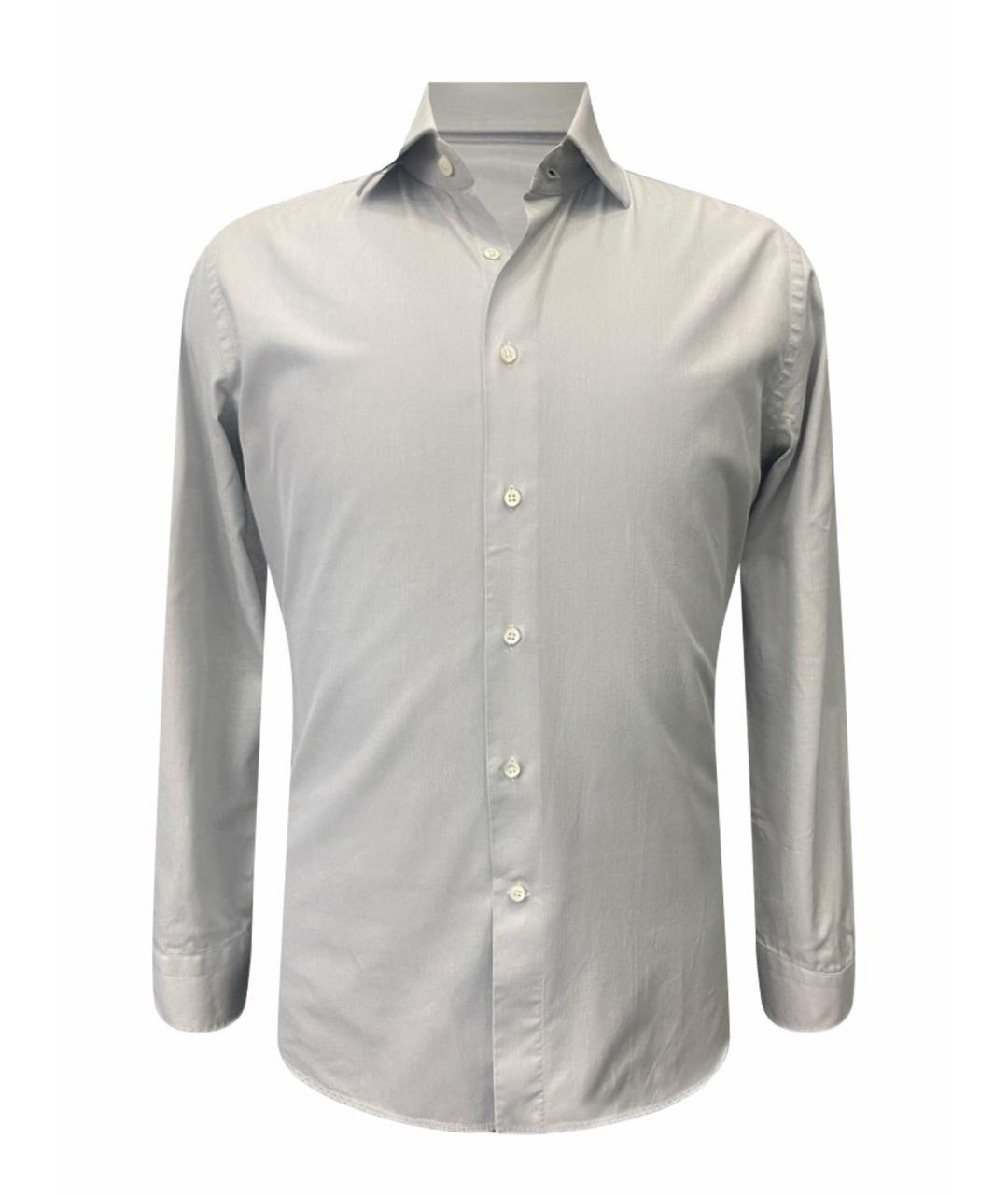 CANALI Серая хлопковая классическая рубашка, фото 1