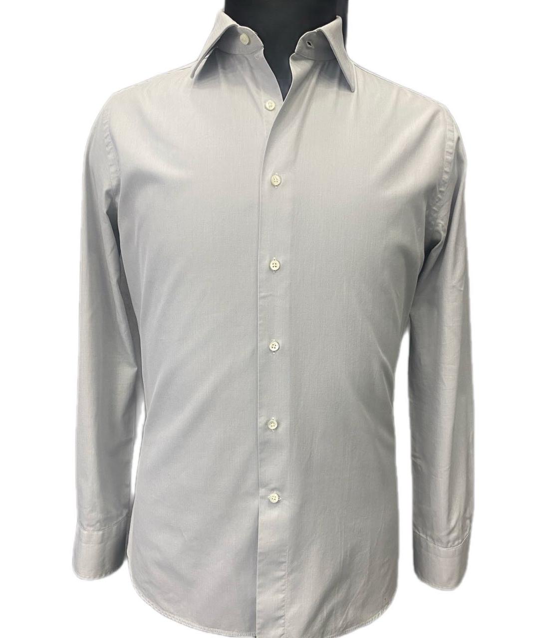 CANALI Серая хлопковая классическая рубашка, фото 7