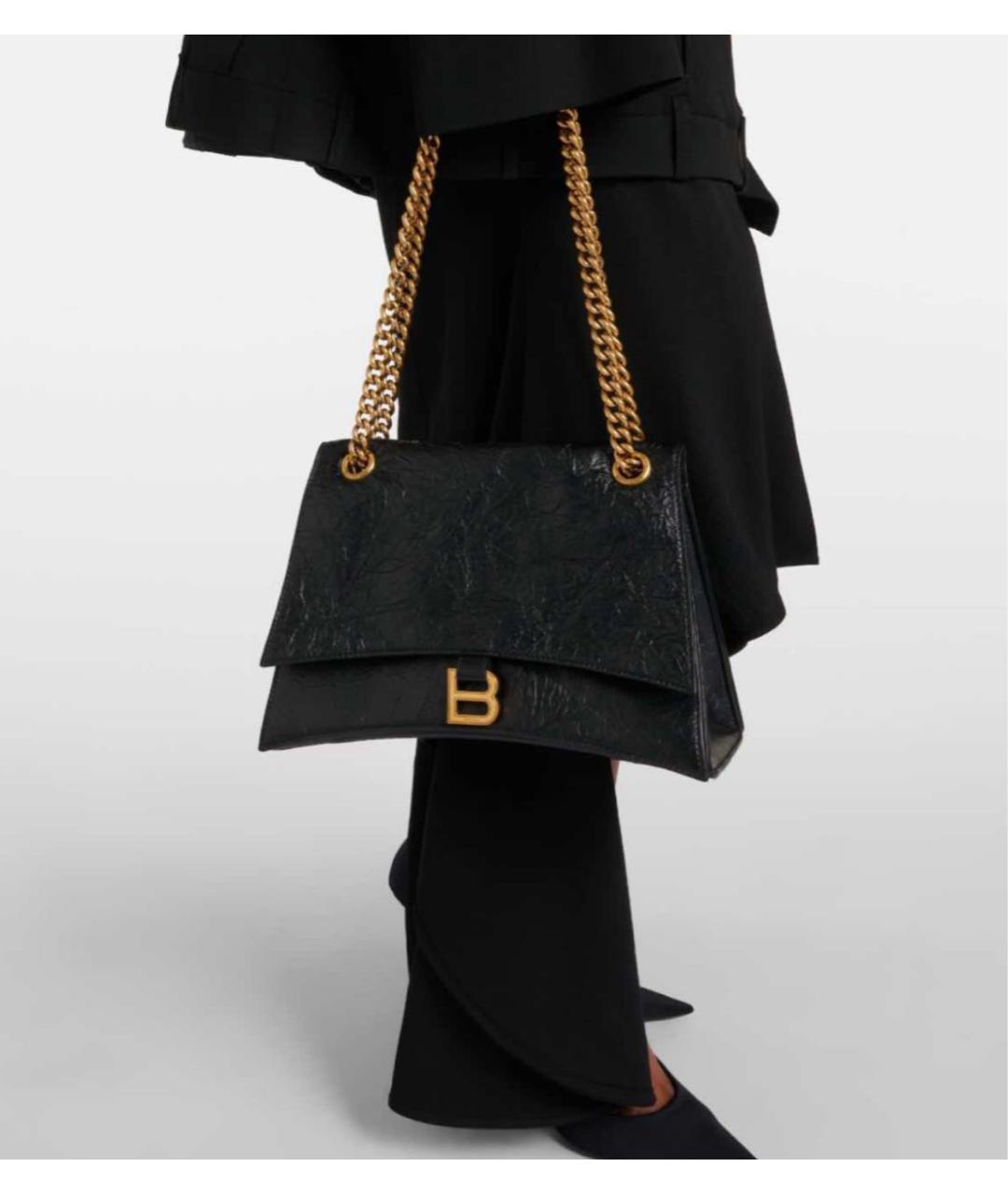 BALENCIAGA Черная кожаная сумка через плечо, фото 7