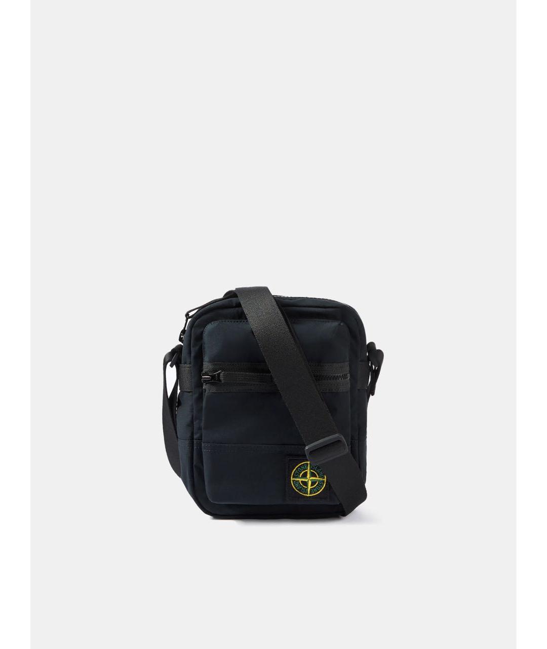 STONE ISLAND Черная хлопковая сумка на плечо, фото 6