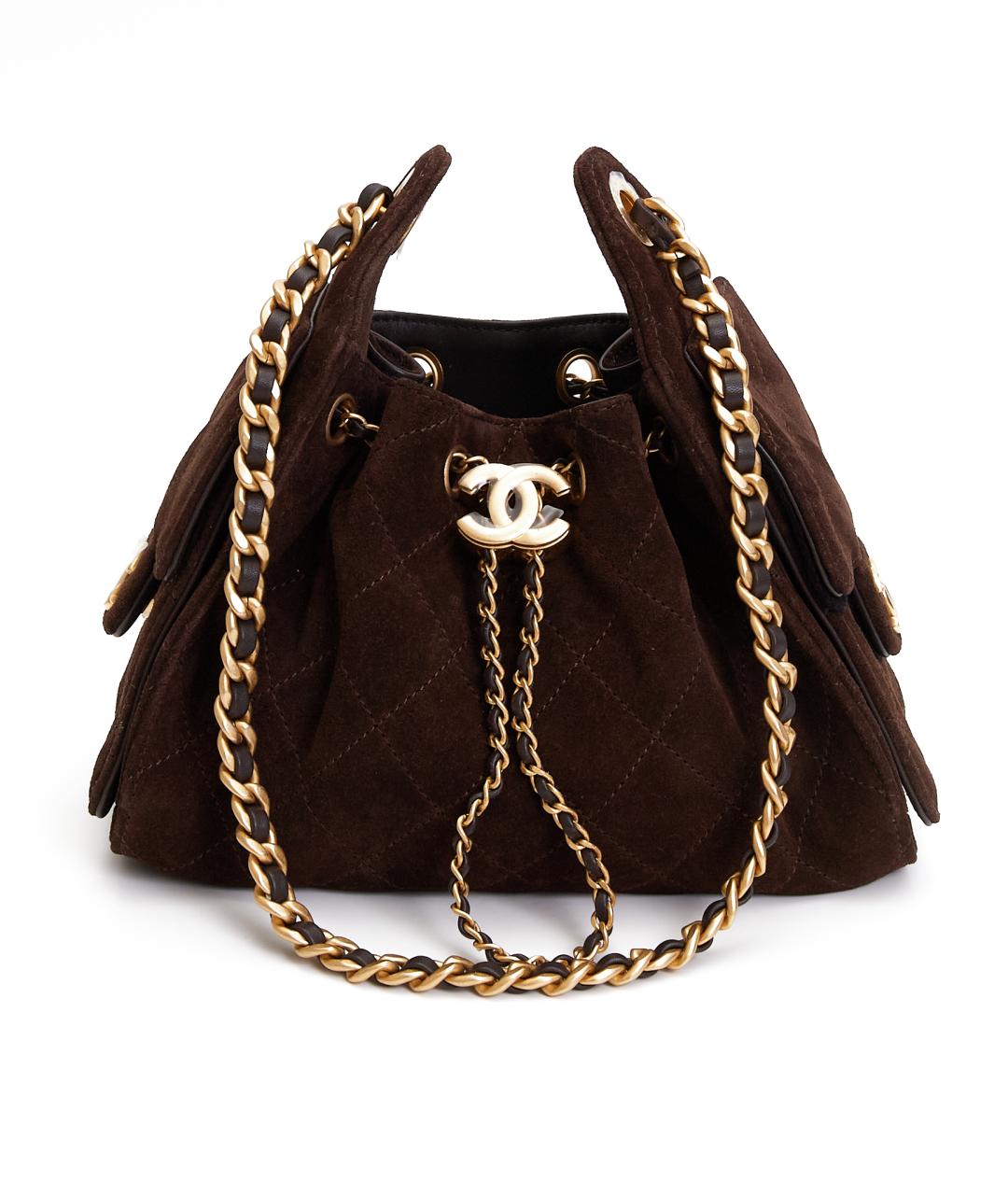 CHANEL Коричневая замшевая сумка через плечо, фото 1