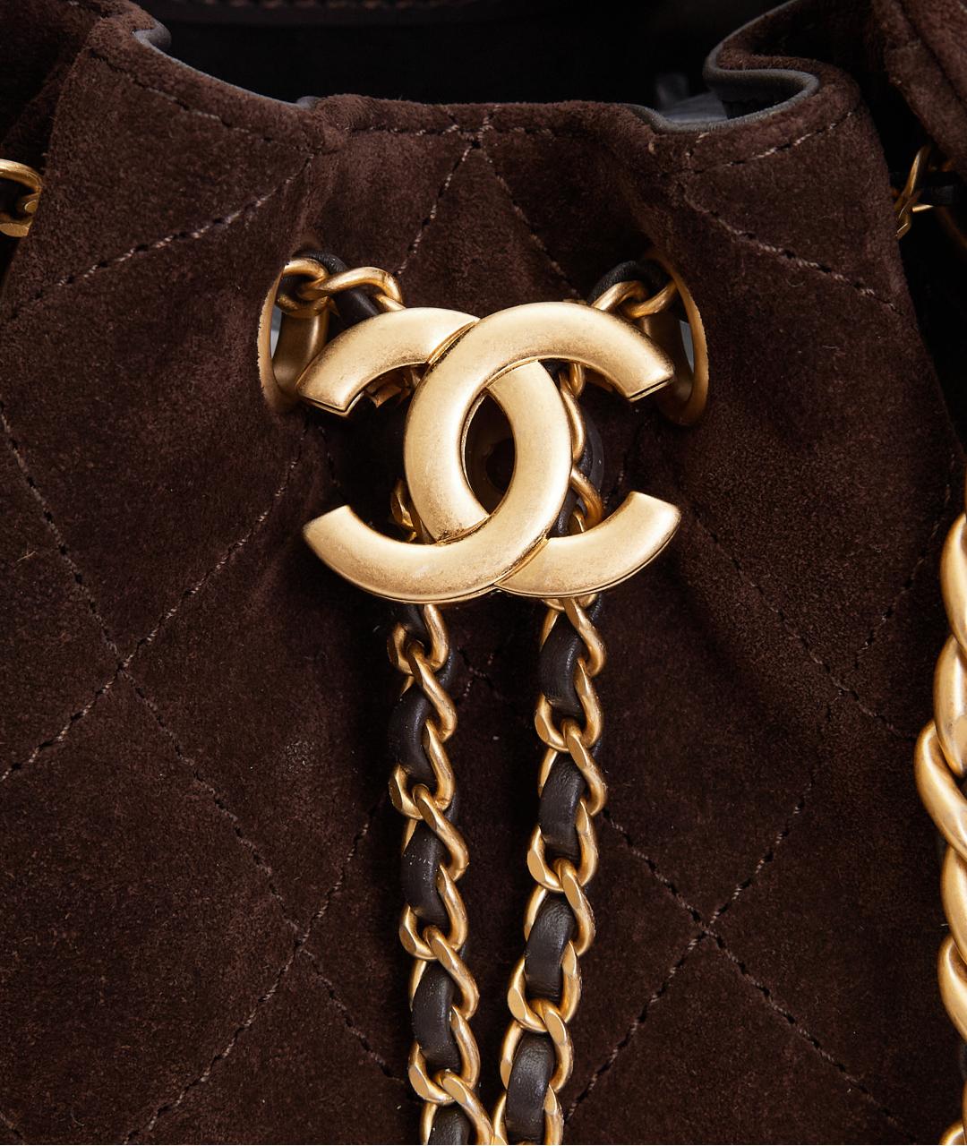 CHANEL Коричневая замшевая сумка через плечо, фото 4