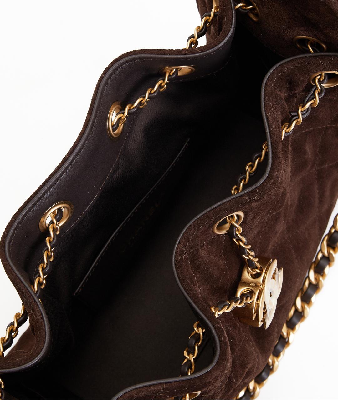 CHANEL Коричневая замшевая сумка через плечо, фото 6